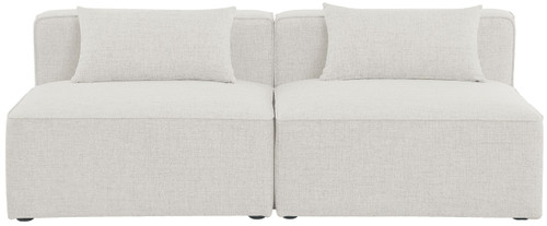 Cube - Linen Modular 2 Seat Armless Sofa