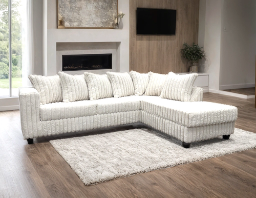 Kendra Stationary Sectional in Corduroy