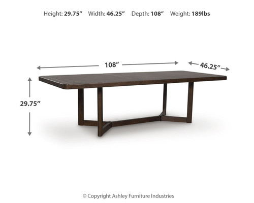 Dilenno - Dark Brown - Rectangular Dining Room Extension Table