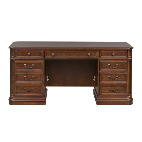 Brayton Manor - 5 Piece Home Office Jr Executive Set - Cognac