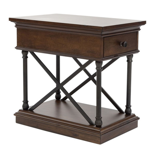 Tribeca - Drawer Chair Side Table - Dark Brown