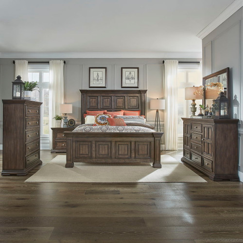 Big Valley - Panel Bed, Dresser & Mirror