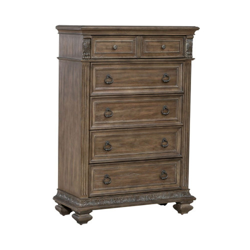 Carlisle Court - 5 Drawer Chest - Medium Brown