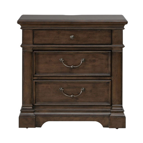 Arden Road - Nightstand With Charging Station - Satin Cherry