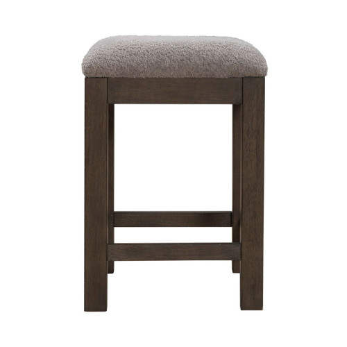 Cascade Falls - Upholstered Console Stool - Satin Espresso / Gray