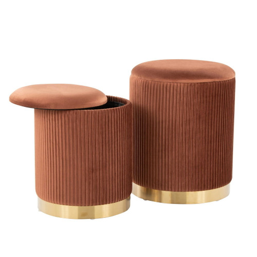 Marla - Nesting Pleated Ottoman Set