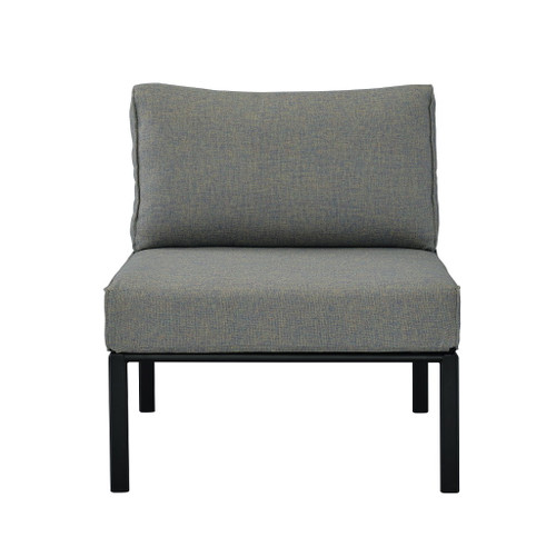 Rajni - Patio Armless Chair - Gray Fabric & Black Rajni - Patio Armless Chair - Gray Fabric & Black