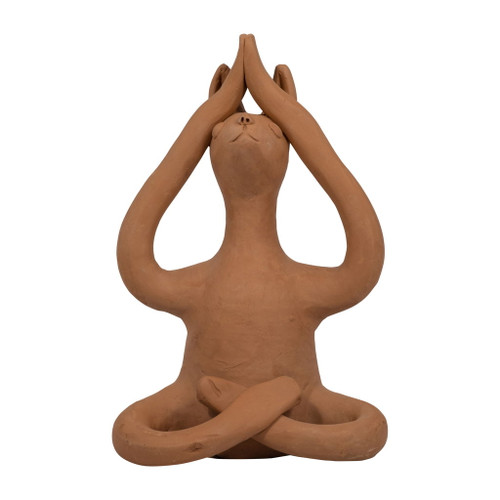 Terracotta 10" Salutation Yoga Bunny - Natural