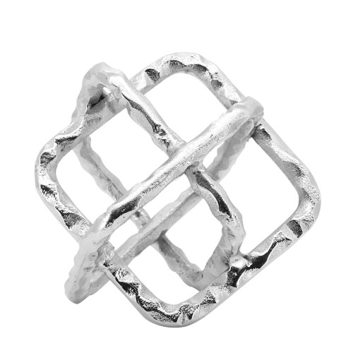 Metal Square Orbs 8" - Silver