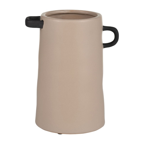Ceramic Eared Vase 9" - Irish Cream