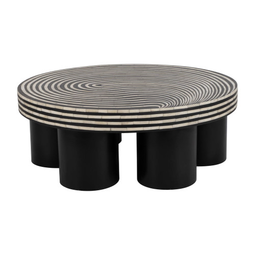 Wood 39" Stained Finish Coffee Table - Black