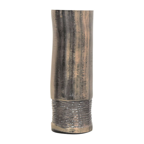 Glass 14" Textured Enamel Vase - Bronze