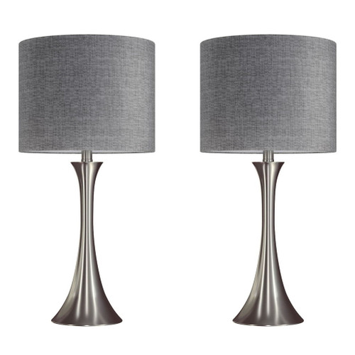 Lenuxe - 24" Metal Table Lamp (Set of 2) - Steel Base