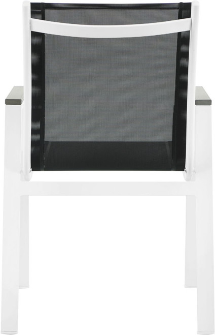 Nizuc - Outdoor Patio Dining Arm Chair With White Frame And Gray Arms (Set of 2)