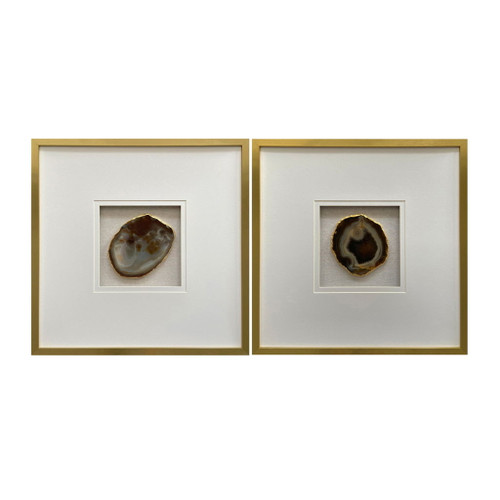 24" x 24" Silver Agate Shadow Box 2 / A Wall Decor (Set of 2) - Multi
