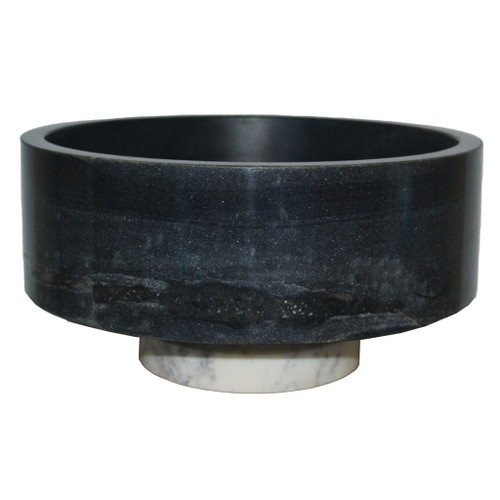 12" Satine Marble Bowl - White / Black