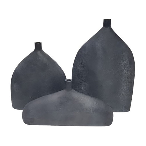 14" Mauer Sleek Metal Vase - Gray