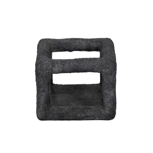 6" Textured Open Square Object - Black