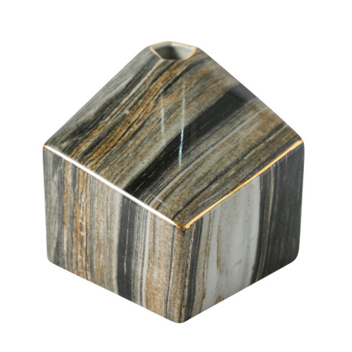 5" Salmis Small Vase - Gray Marble