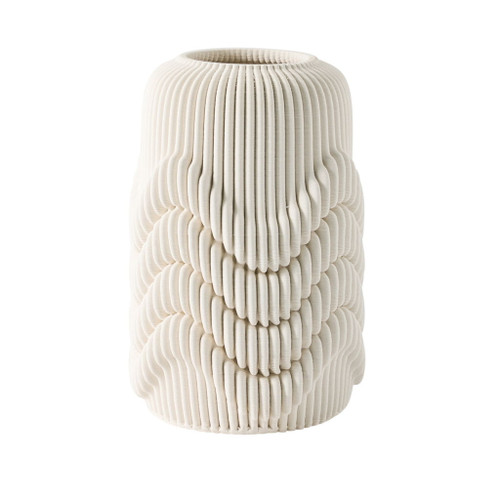 12" Providence 3D Printedvase - Ivory / Beige