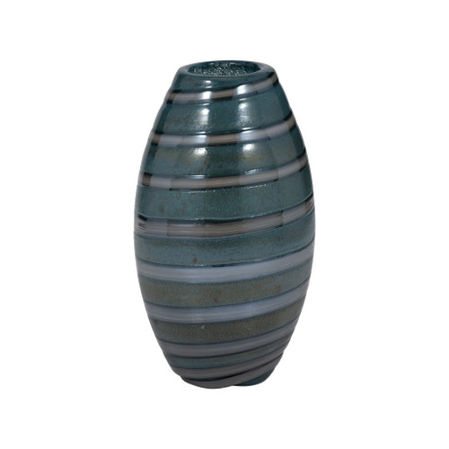 10" Santiago Striped Vase - Blue