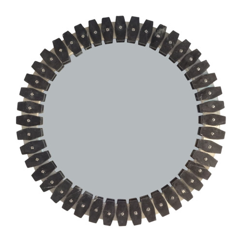 Keely Marble Tile Mirror - Black