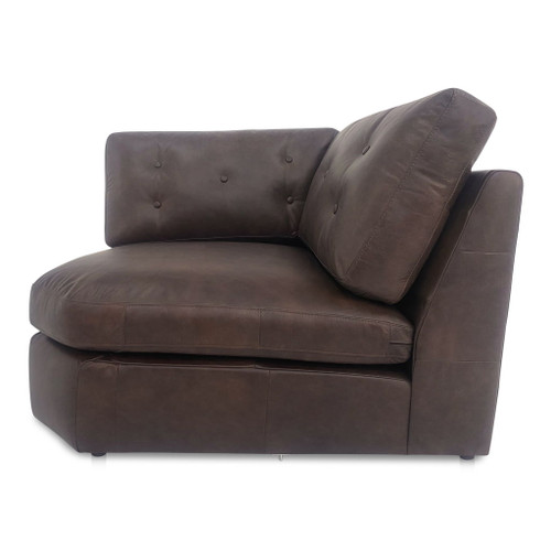 Thurlow - Leather Corner Chair - Espresso Brown