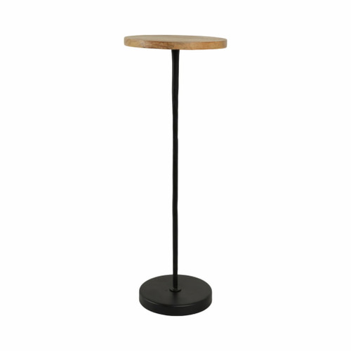 Metal / Wood Drink Table 21" - Brown / Black