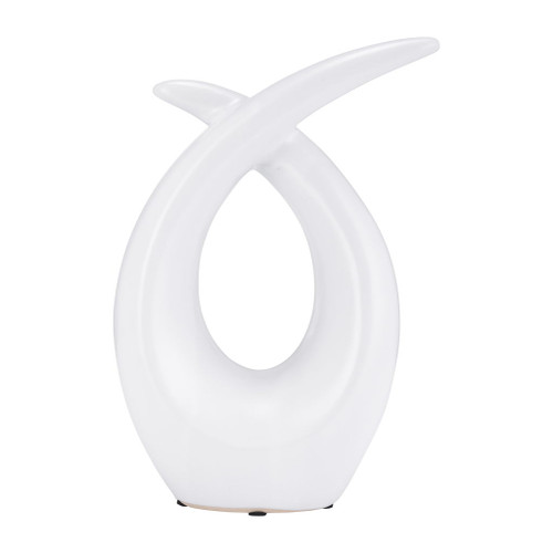 Ceramic 10" Loopy Table Top Accent - White