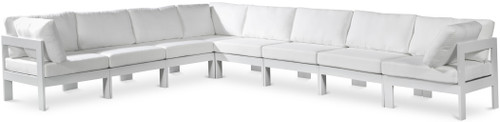 Nizuc - Outdoor Patio 8 Piece Modular Sectional With White Frame