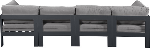 Nizuc - Outdoor Patio 4 Seat Modular Sofa With Gray Frame