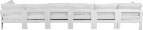Nizuc - Outdoor Patio 6 Seat Modular Sofa With White Frame
