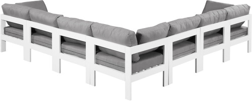 Nizuc - Outdoor Patio 7 Piece Modular Sectional With White Frame