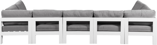 Nizuc - Outdoor Patio 7 Piece Modular Sectional With White Frame