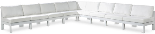 Nizuc - Outdoor Patio 9 Piece Modular Sectional With White Frame