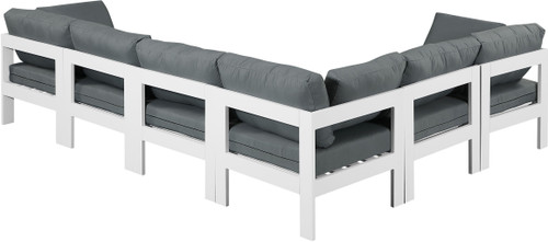 Nizuc - Outdoor Patio 6 Piece Modular Sectional With White Frame