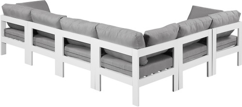 Nizuc - Outdoor Patio 6 Piece Modular Sectional With White Frame