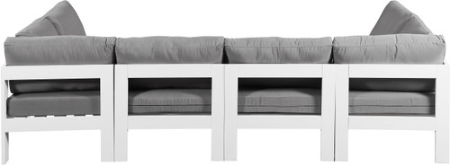 Nizuc - Outdoor Patio 6 Piece Modular Sectional With White Frame