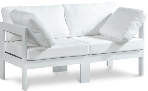 Nizuc - Outdoor Patio 2 Seat Modular Sofa With White Frame