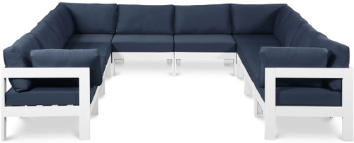 Nizuc - Outdoor Patio 10 Piece Modular Sectional With White Frame
