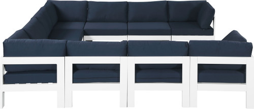 Nizuc - Outdoor Patio 10 Piece Modular Sectional With White Frame