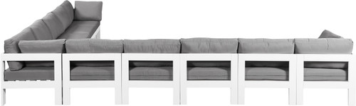 Nizuc - Outdoor Patio 10 Piece Modular Sectional With White Frame