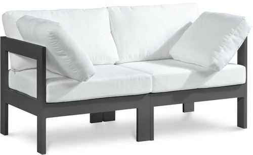 Nizuc - Outdoor Patio 2 Seat Modular Sofa With Gray Frame