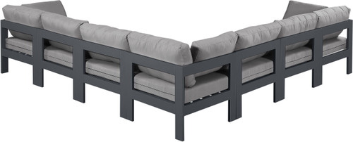 Nizuc - Outdoor Patio 7 Piece Modular Sectional With Gray Frame