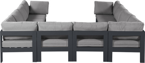 Nizuc - Outdoor Patio 10 Piece Modular Sectional With Gray Frame