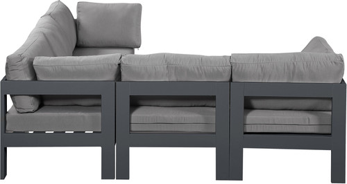 Nizuc - Outdoor Patio 5 Piece Modular Sectional With Gray Frame