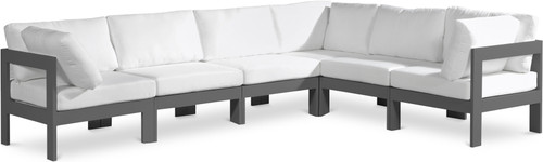 Nizuc - Outdoor Patio 6 Piece Modular Sectional With Gray Frame