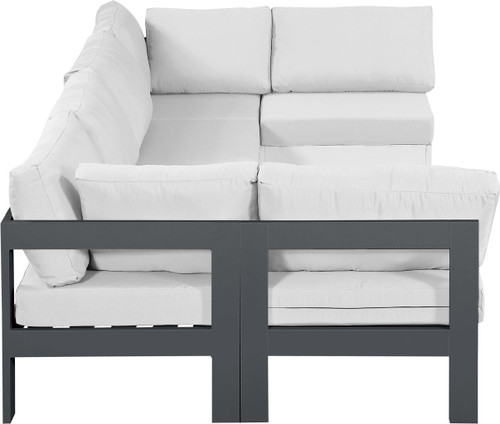 Nizuc - Outdoor Patio 6 Piece Modular Sectional With Gray Frame