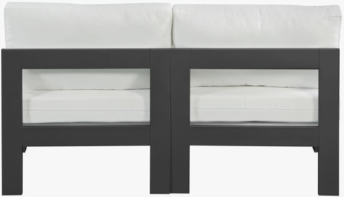 Nizuc - Outdoor Patio 2 Seat Armless Modular Sofa With Gray Frame