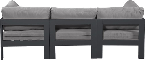 Nizuc - Outdoor Patio 3 Seat Modular Sofa With Gray Frame
